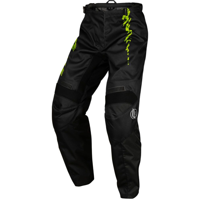 PANTALON CROSS FLY F-16 NOIR/NEON VERT ENFANT Pantalon moto cross enfant