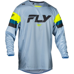 MAILLOT CROSS FLY KINETIC PRIX ICE GRIS/JAUNE FLUO Maillot moto cross