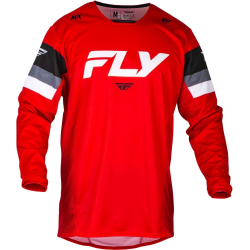 MAILLOT CROSS FLY KINETIC PRIX ROUGE/GRIS/BLANC Maillot moto cross