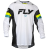 MAILLOT CROSS FLY KINETIC PRIX BLANC/NOIR/JAUNE FLUO Maillot moto cross