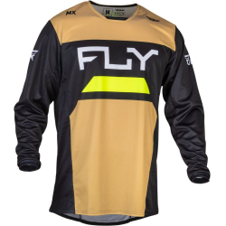 MAILLOT CROSS FLY KINETIC RELOAD BEIGE/NOIR/JAUNE FLUO