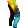 PANTALON CROSS FLY KINETIC PRODIGY FUSCHIA/BLEU ELECTRIQUE/JAUNE FLUO ENFANT Pantalon moto cross enfant