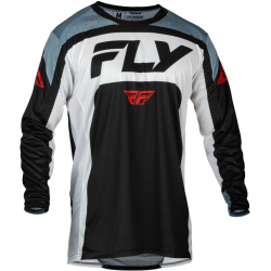 MAILLOT CROSS FLY LITE NOIR/BLANC/DENIM GRIS Maillot moto cross