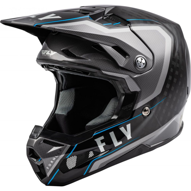 CASQUE FLY FORMULA CARBONE AXON NOIR/GRIS/BLEU Casque moto cross