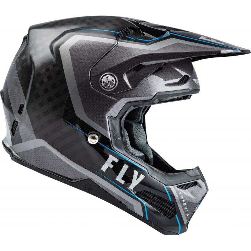 CASQUE FLY FORMULA CARBONE AXON NOIR/GRIS/BLEU Casque moto cross