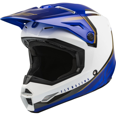 CASQUE FLY KINETIC VISION BLANC/BLEU Casque moto cross