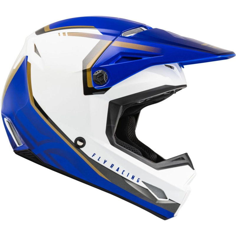 CASQUE FLY KINETIC VISION BLANC/BLEU Casque moto cross
