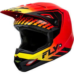 CASQUE CROSS FLY KINETIC MENACE ROUGE/NOIR/JAUNE