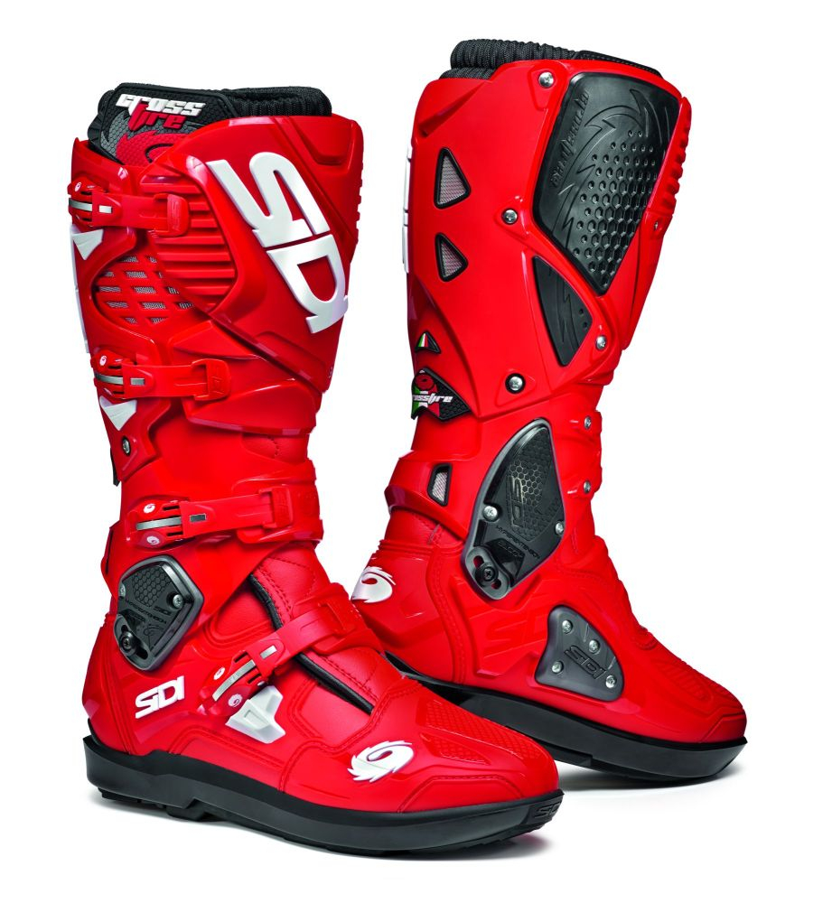 Bottes moto rouge sales
